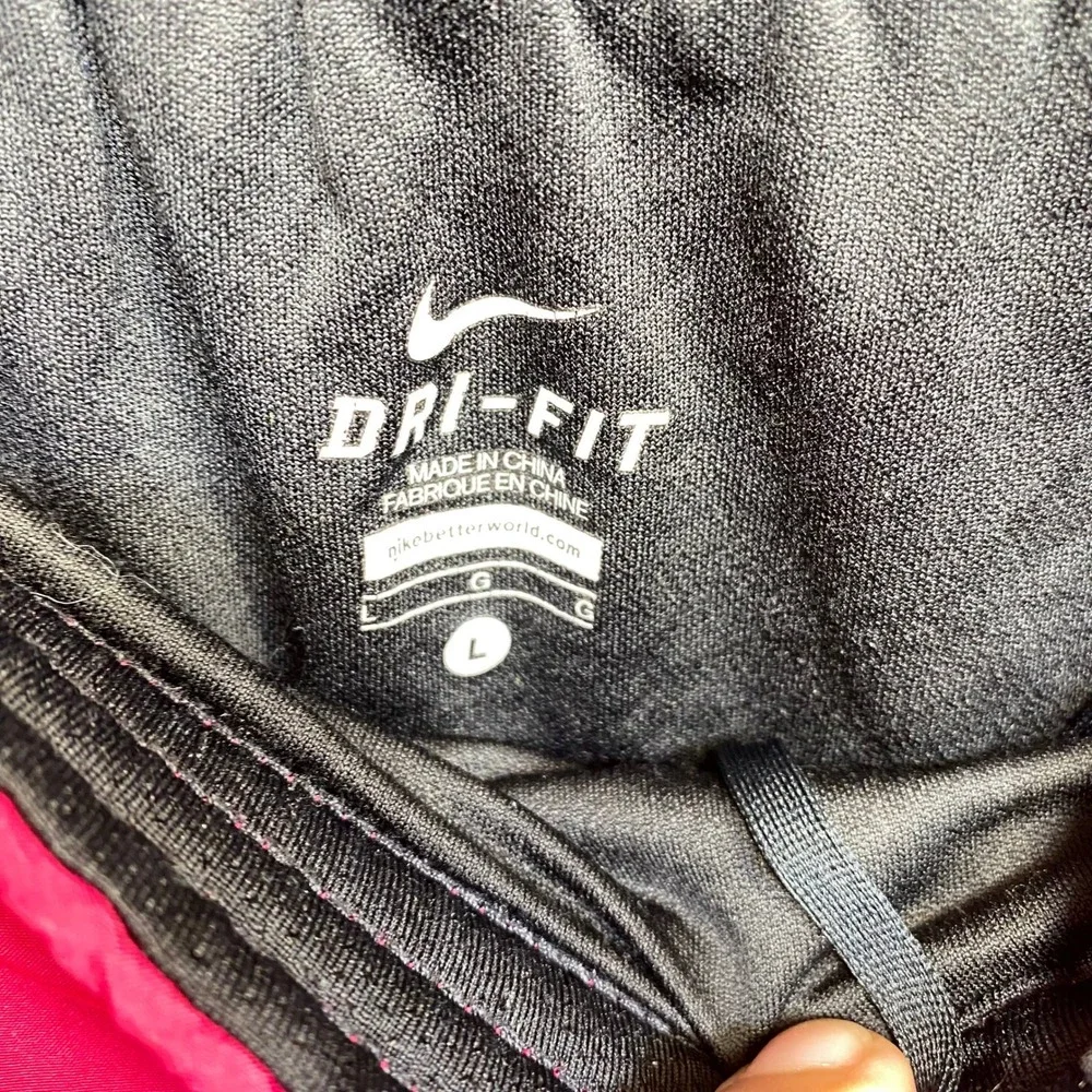 Nike Dri-FIT Running Shorts Pink White Mesh Trim Lined Womens Large